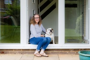 Charlotte Riley Art Landscape with Peggy smiling