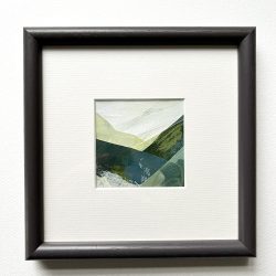 Blue Ground mounted and framed in dark grey wooden frame