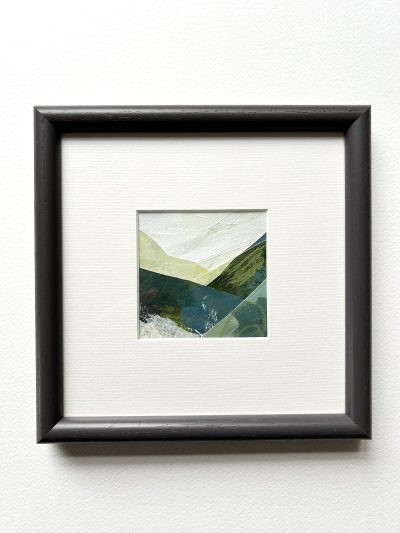 Blue Ground mounted and framed in dark grey wooden frame