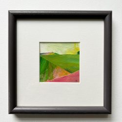 Blushing Fields mounted and framed in dark grey wooden frame