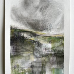 Passing Storm charcoal & watercolour on paper