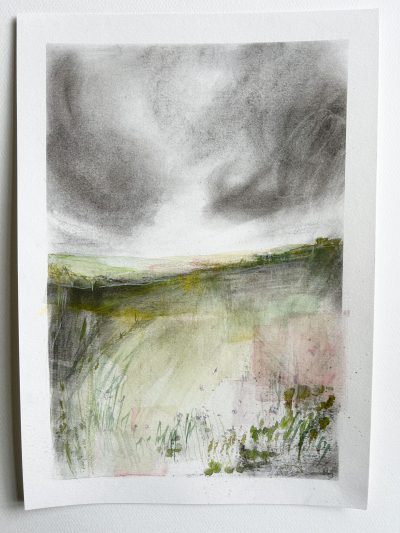 Spring Rising charcoal & watercolour on paper